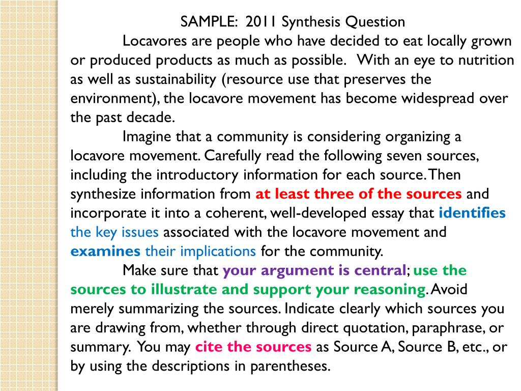 locavore synthesis essay