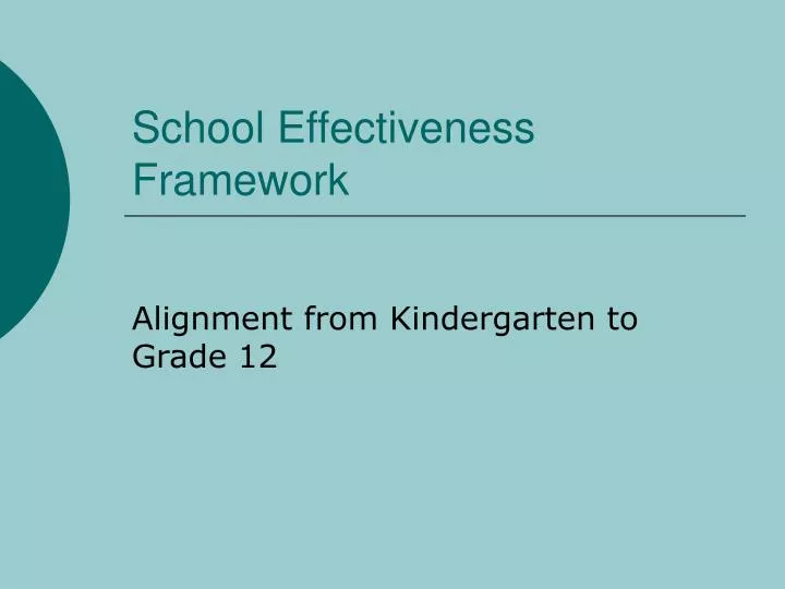 school effectiveness framework n.