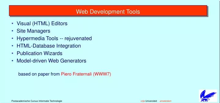 web development tools n.