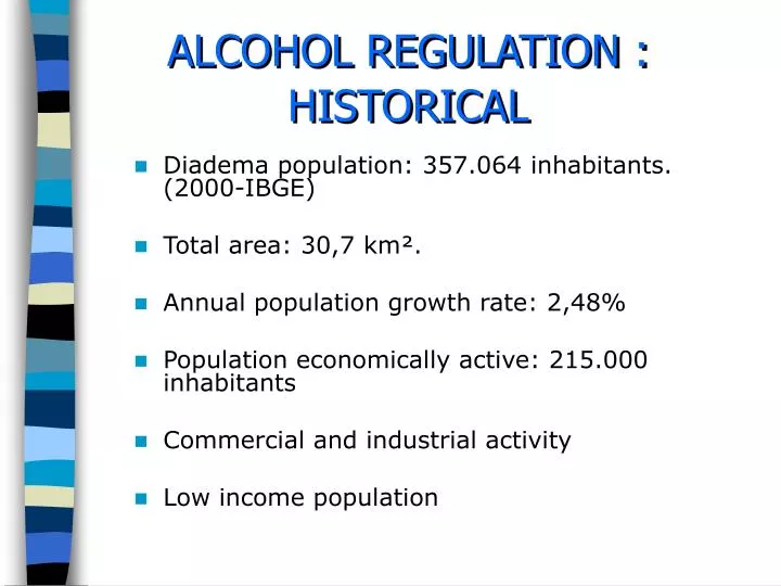 PPT ALCOHOL REGULATION HISTORICAL PowerPoint Presentation, free