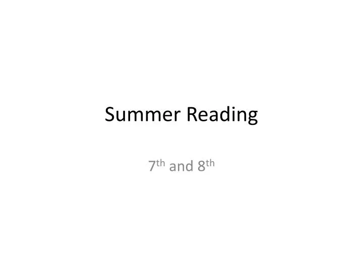 summer reading n.