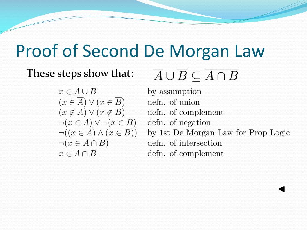 Second de. Morgan Law. DEMORGAN'S Law. De Morgan's Law Proof. Доказательство закона де Моргана.