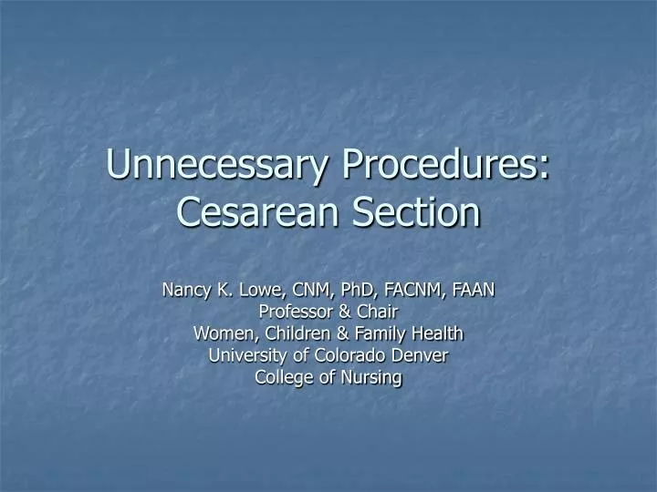 unnecessary procedures cesarean section n.