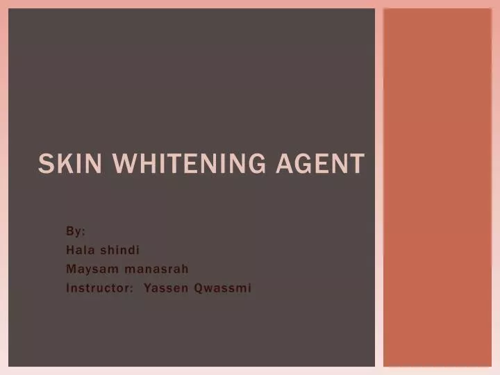 PPT Skin whitening agent PowerPoint Presentation, free download ID
