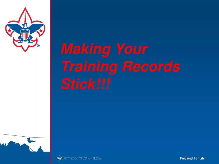 making your training records stick n.