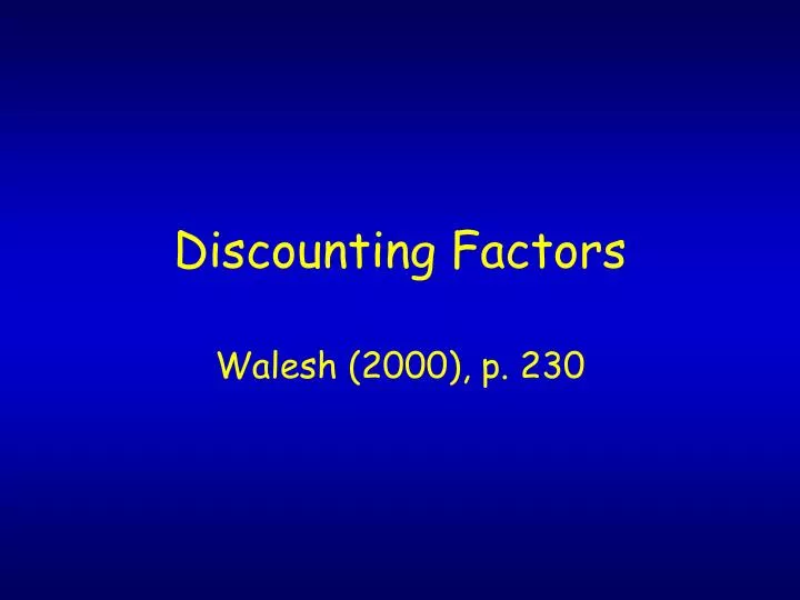 discounting factors n.
