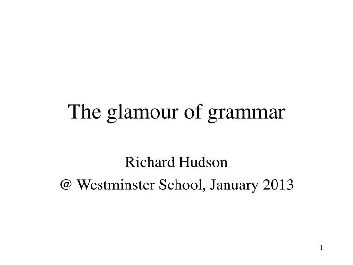 the glamour of grammar n.