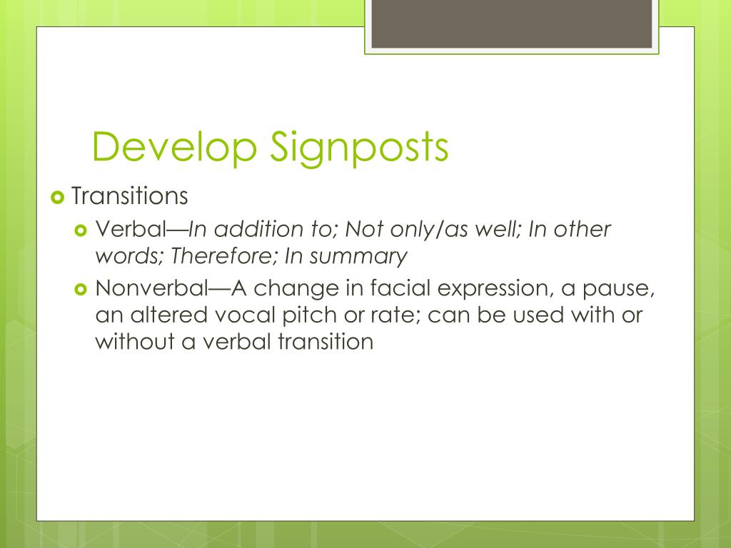 signpost in speech examples signpost in speech examples