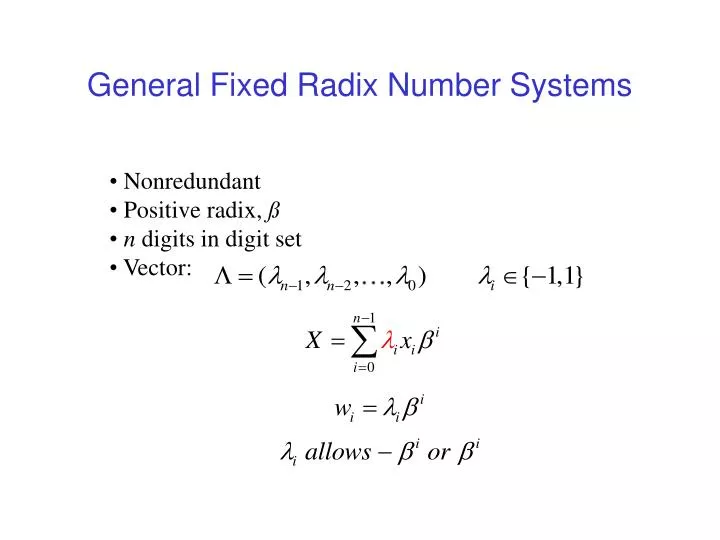 Ppt General Fixed Radix Number Systems Powerpoint Presentation Free Download Id