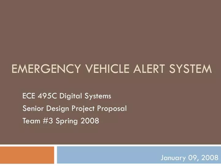 PPT Emergency Vehicle Alert System PowerPoint Presentation, free