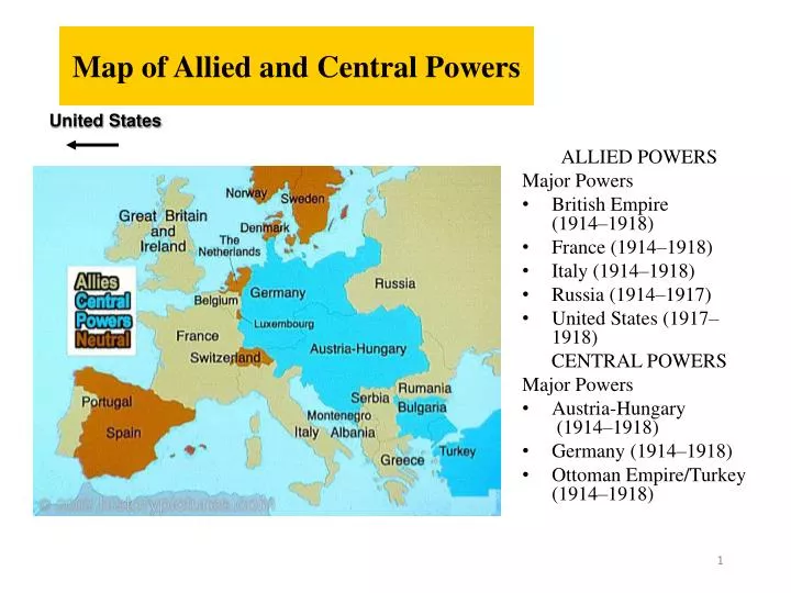 map of allied and central powers n.