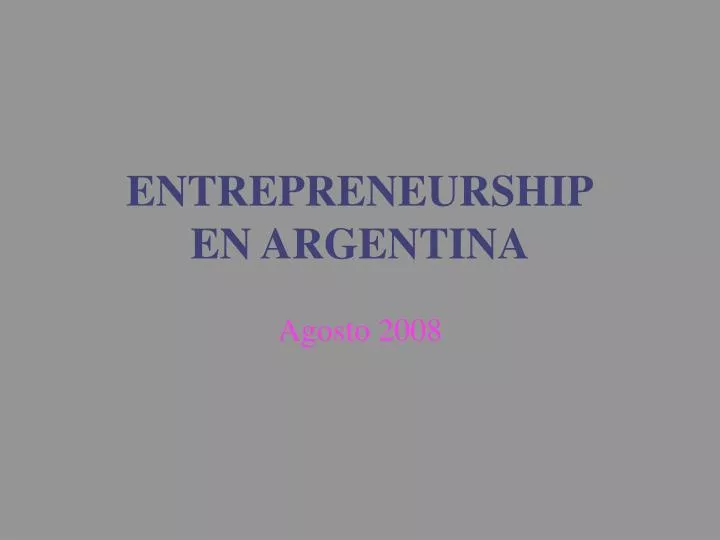 entrepreneurship en argentina n.