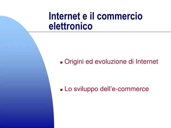 internet e il commercio elettronico n.