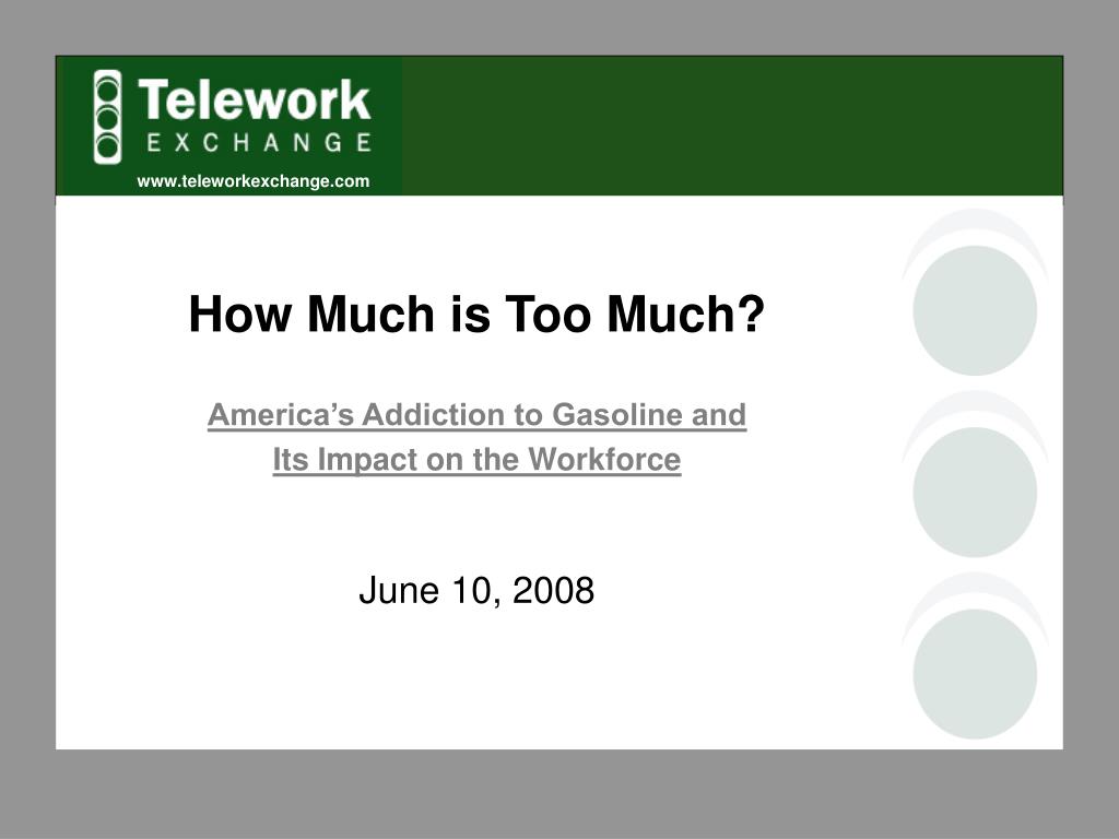PPT - How Much is Too Much? America’s Addiction to Gasoline and Its ...