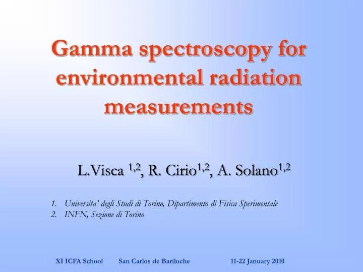 gamma spectroscopy for environmental radiation measurements n.