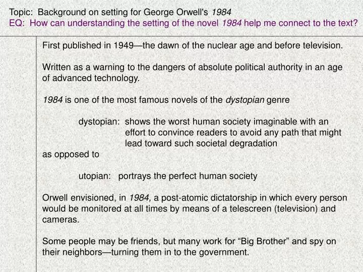 the dangers of technology in the novel 1984 by george orwell the dangers of technology in the novel 1984 by george orwell