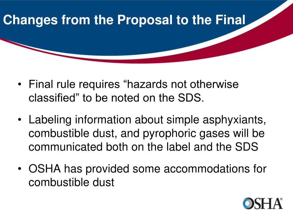 PPT OSHA’s Final Rule to Modify the Hazard Communication Standard