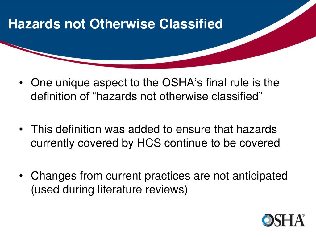 PPT OSHA’s Final Rule to Modify the Hazard Communication Standard