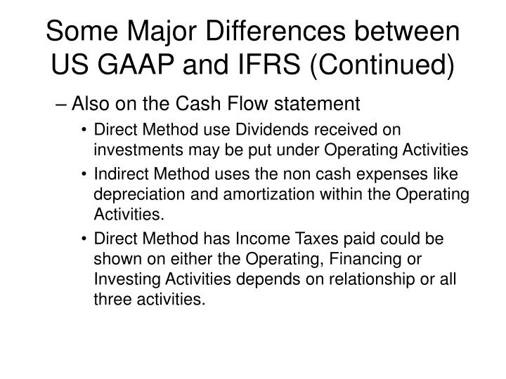 main differences between us gaap and ifrs