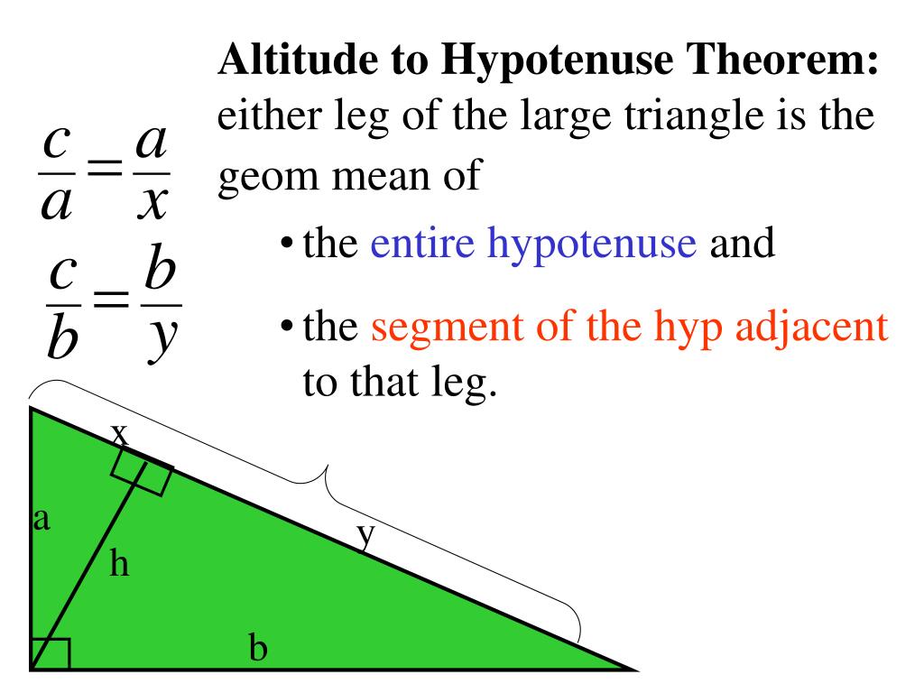 Ppt Altitude To The Hypotenuse Theorem Powerpoint Presentation Free