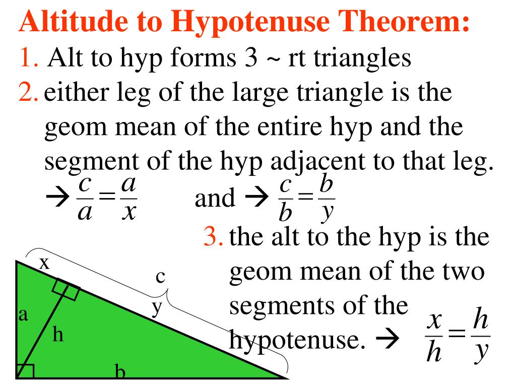 Ppt Altitude To The Hypotenuse Theorem Powerpoint Presentation Free