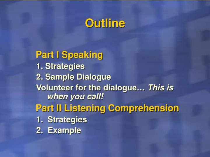outline speaking outline speaking