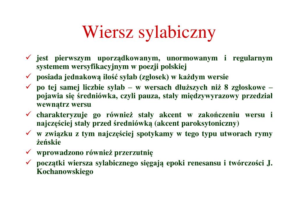 Co To Jest Wiersz Sylabiczny PPT - Wersologia PowerPoint Presentation, free download - ID:7058636