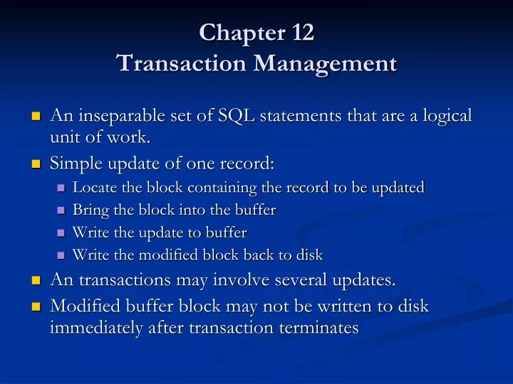 chapter 12 transaction management n.