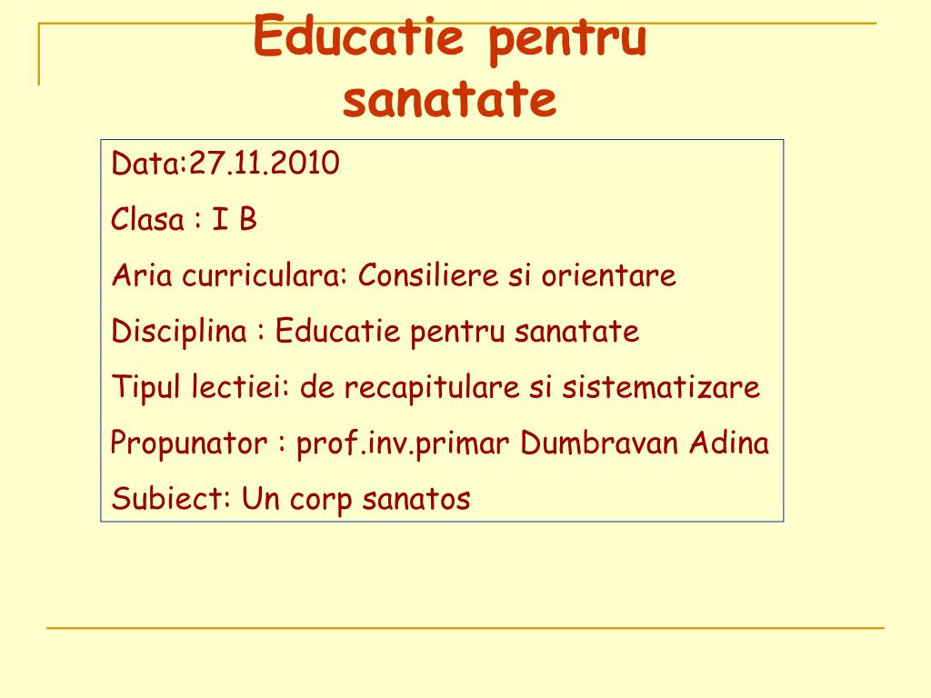 Ppt Data 27 11 2010 Clasa I B Aria Curriculara Consiliere Si Orientare Powerpoint Presentation Id 7059367