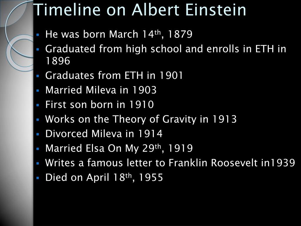 Timeline Of Albert Einstein