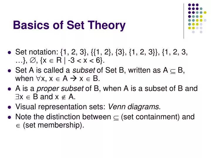 case study of set theory