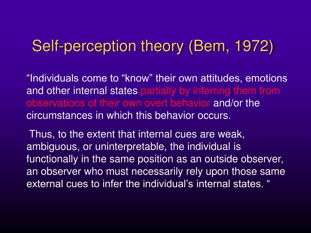 self perception theory essay