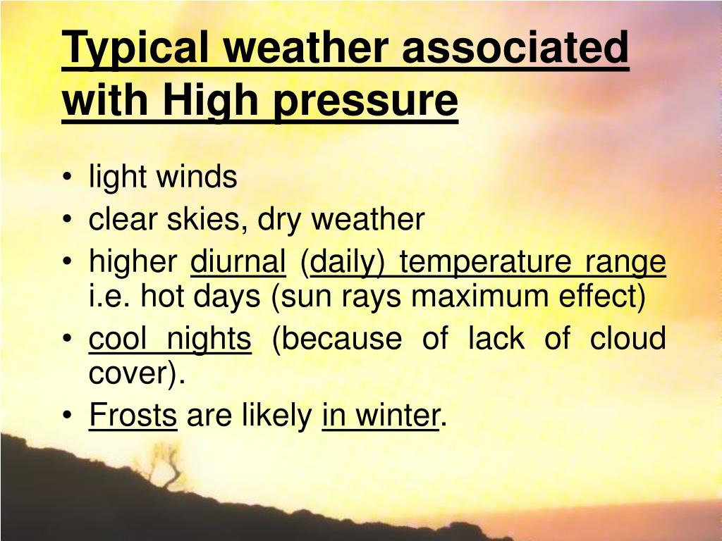 What Type Of Weather Is High Air Pressure