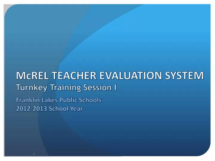 mcrel teacher evaluation system turnkey training session i n.