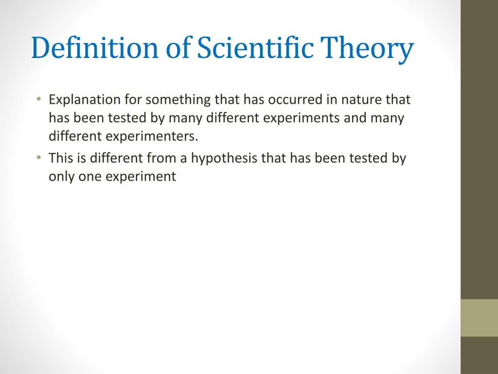 definition of scientific theory in science