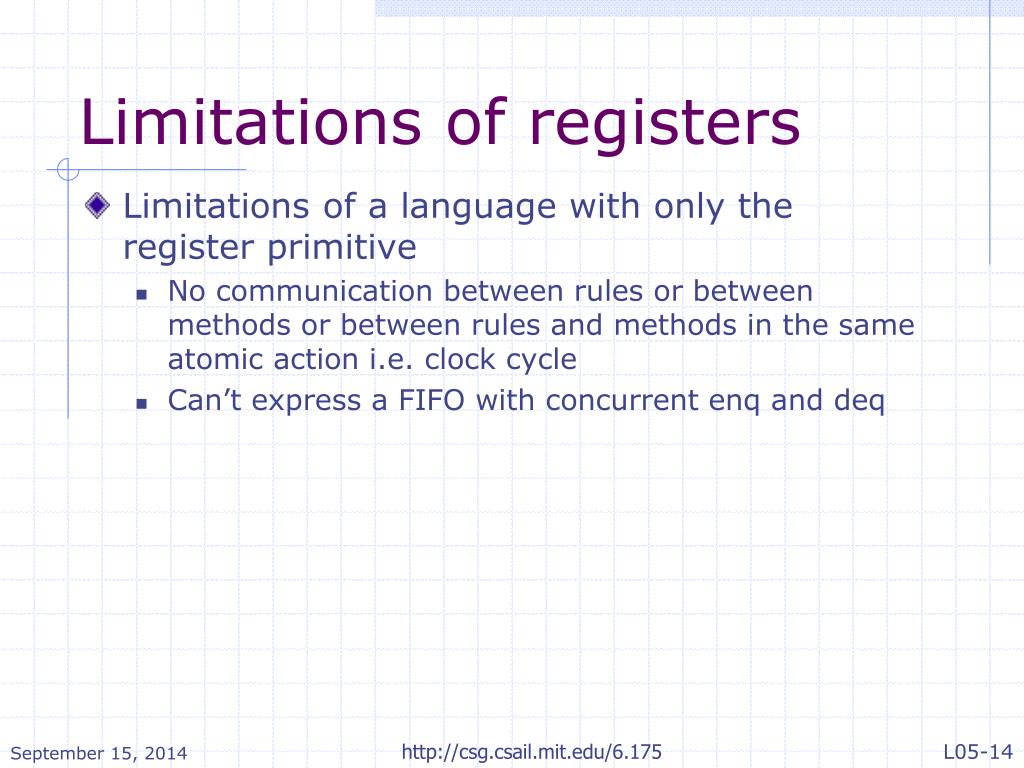 Limitations Inscriptions PPT - Constructive Computer Architecture: Pipelining combinational ...