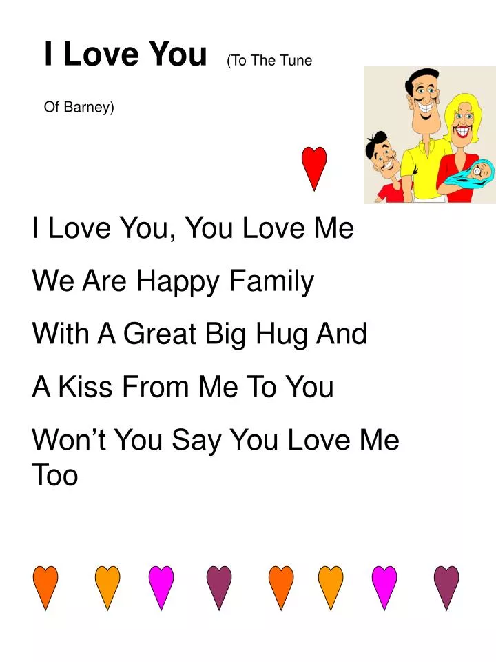 Ppt I Love You To The Tune Of Barney Powerpoint Presentation