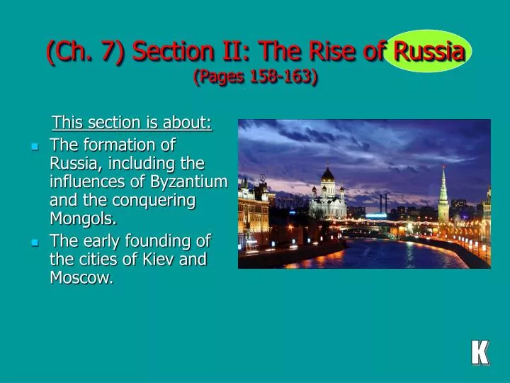 ch 7 section ii the rise of russia pages 158 163 n.