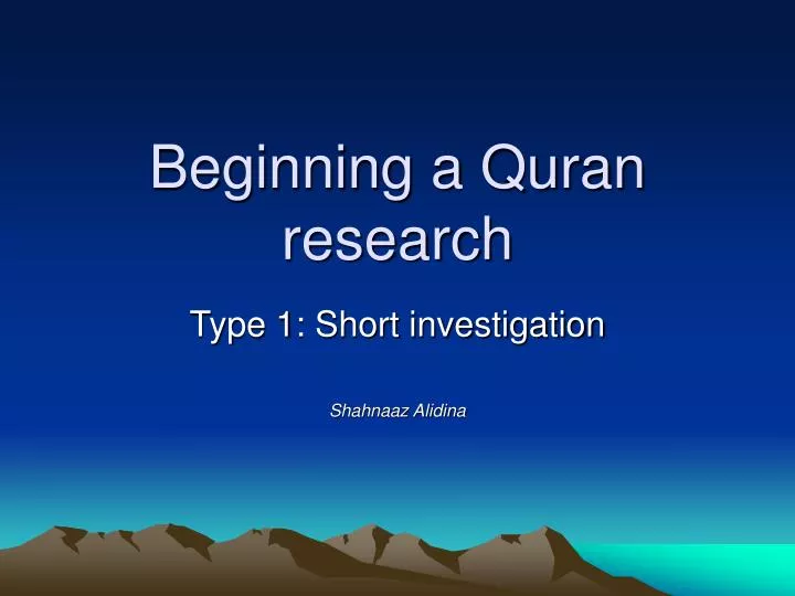 Ppt Beginning A Quran Research Powerpoint Presentation Free Download Id 7064214