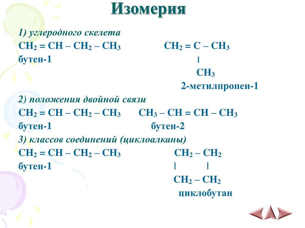 Бутен виды изомерии. Структурная изомерия ch2 Ch ch2 ch2 ch3. Ch Ch изомерия. Ch2=c=ch2 изомерия. 2-Метилпропен-1 изомерия.