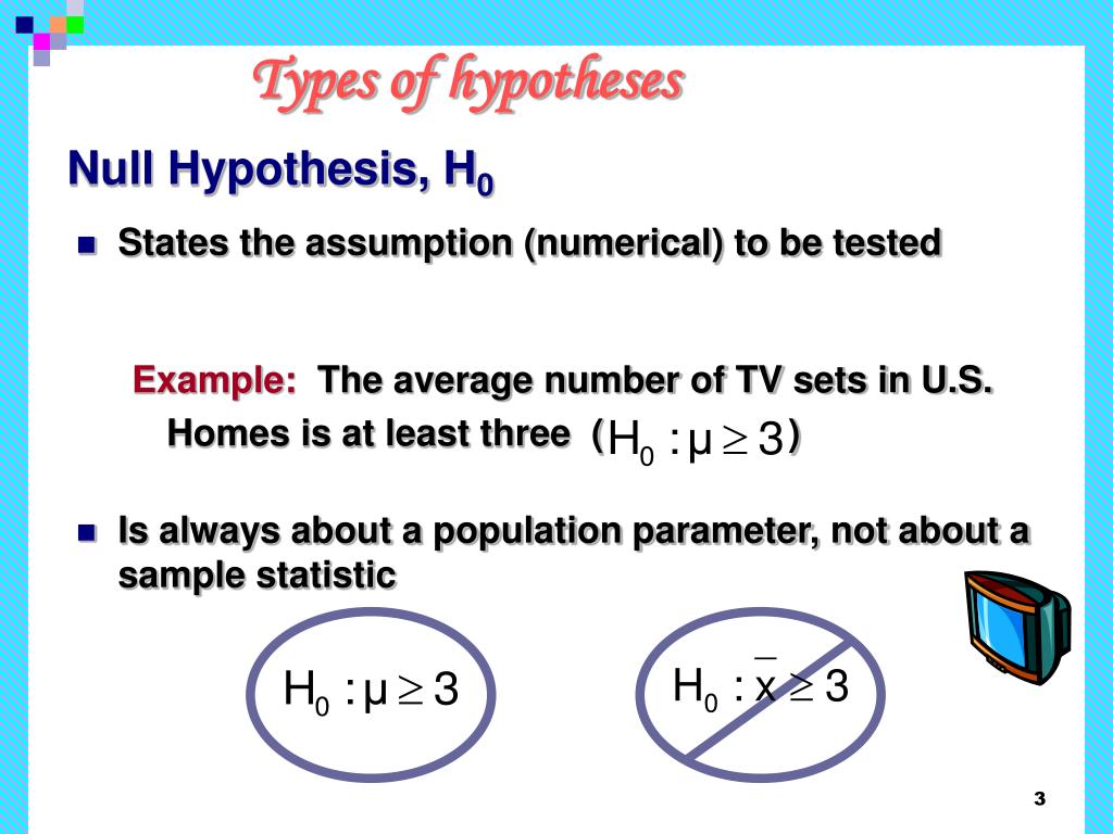 null hypothesis h0