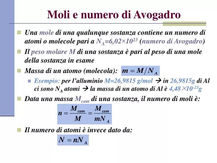 Cos è Il Numero Di Avogadro