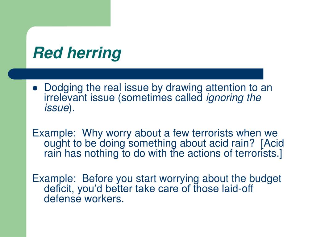 red herring fallacy examples in advertising