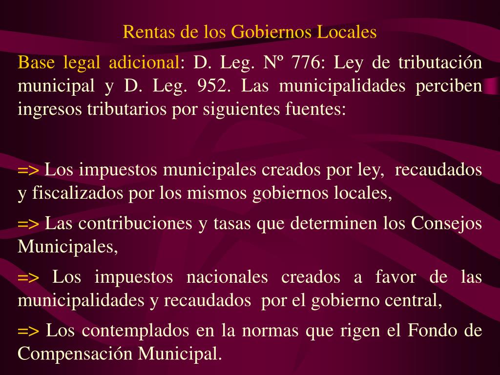 PPT - Rentas, Control e Inversión en los Gobiernos Regionales y Locales ...