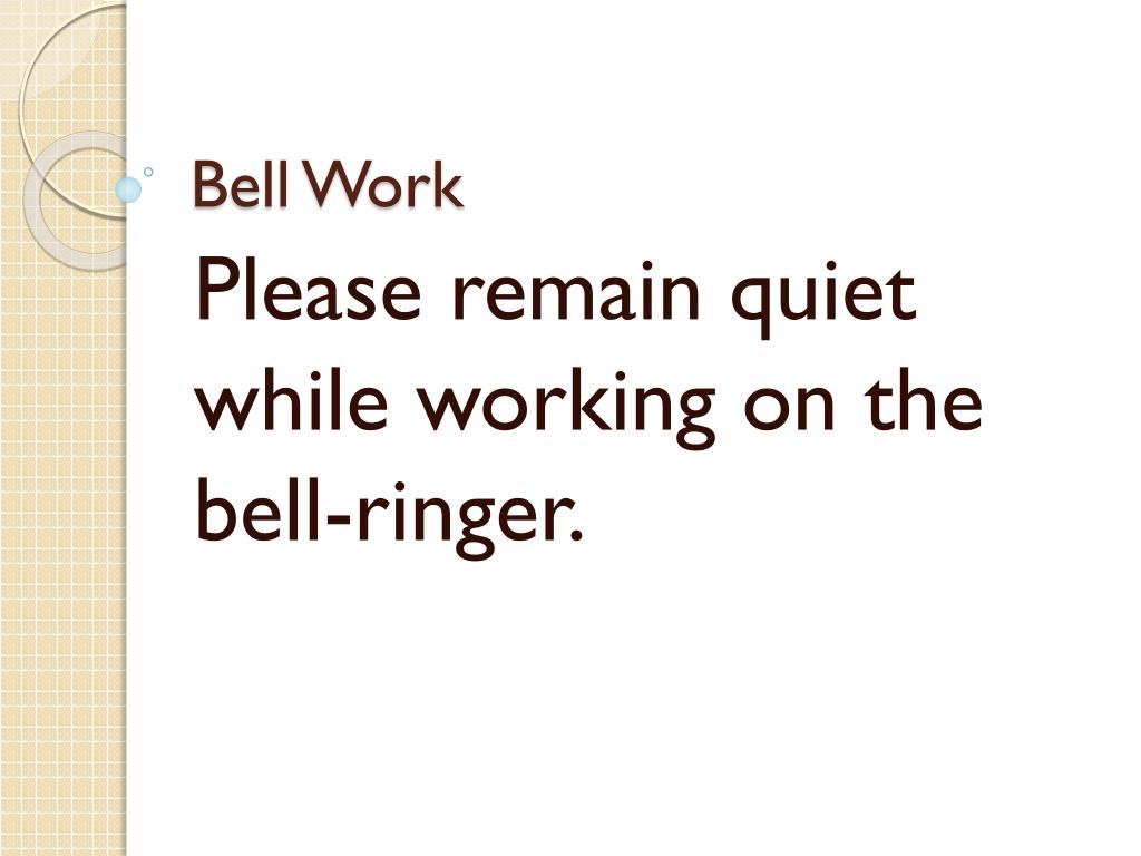 PPT Bell Work PowerPoint Presentation, free download ID7066135