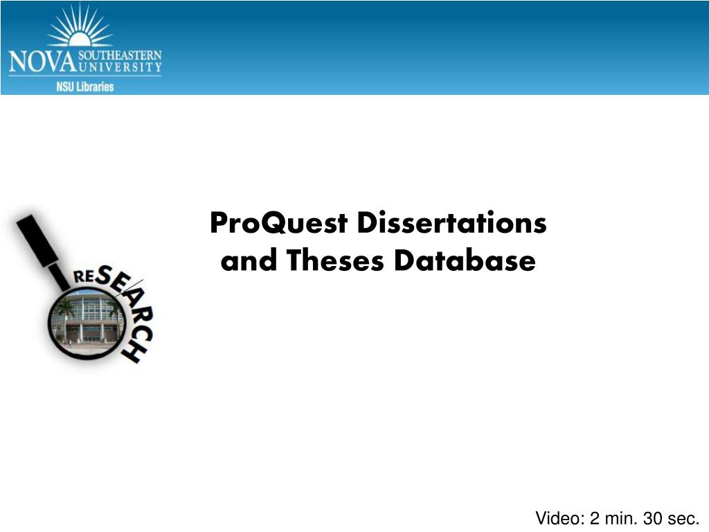 proquest dissertations and theses database