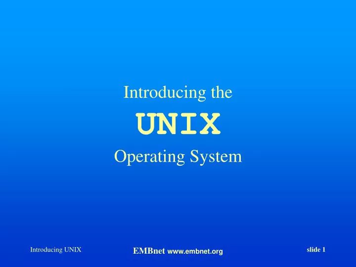 unix operating system presentation