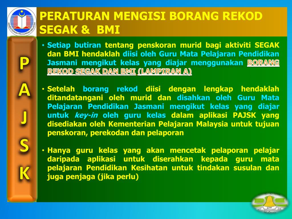 Ppt Pentaksiran Aktiviti Jasmani Sukan Dan Kokurikulum Pajsk Powerpoint Presentation Id 7067442