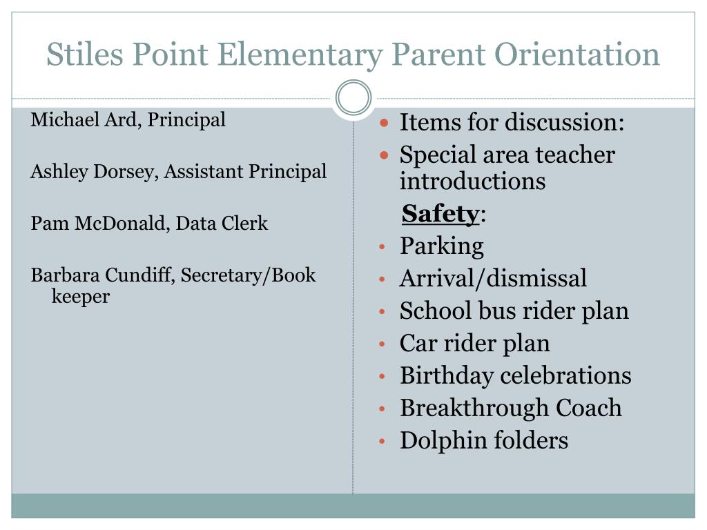 PPT Stiles Point Elementary Parent Orientation PowerPoint