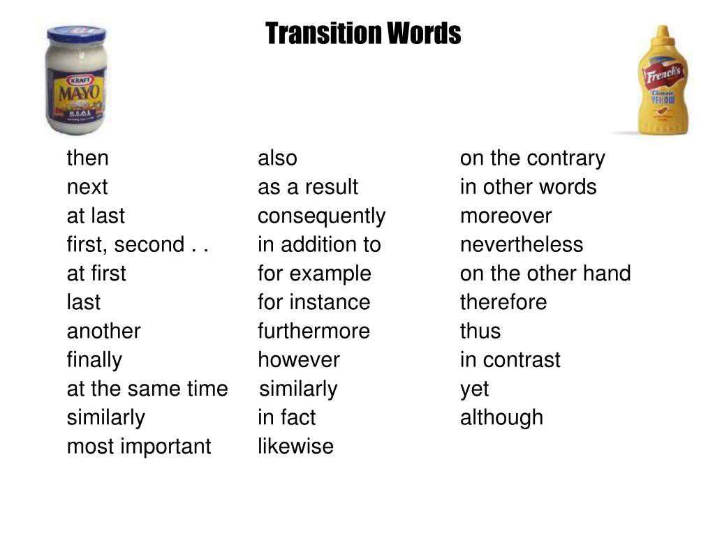 second paragraph transition words